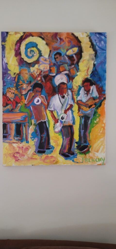 A Frenchy painting displayed by a collector in Roslindale