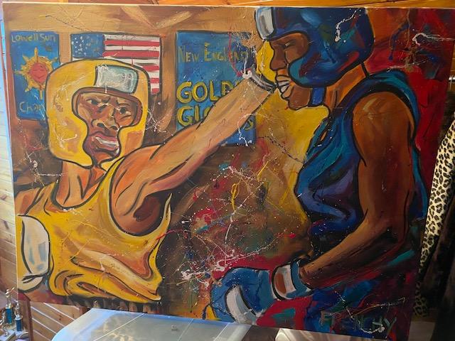 A Frenchy painting displayed by a collector in methuen