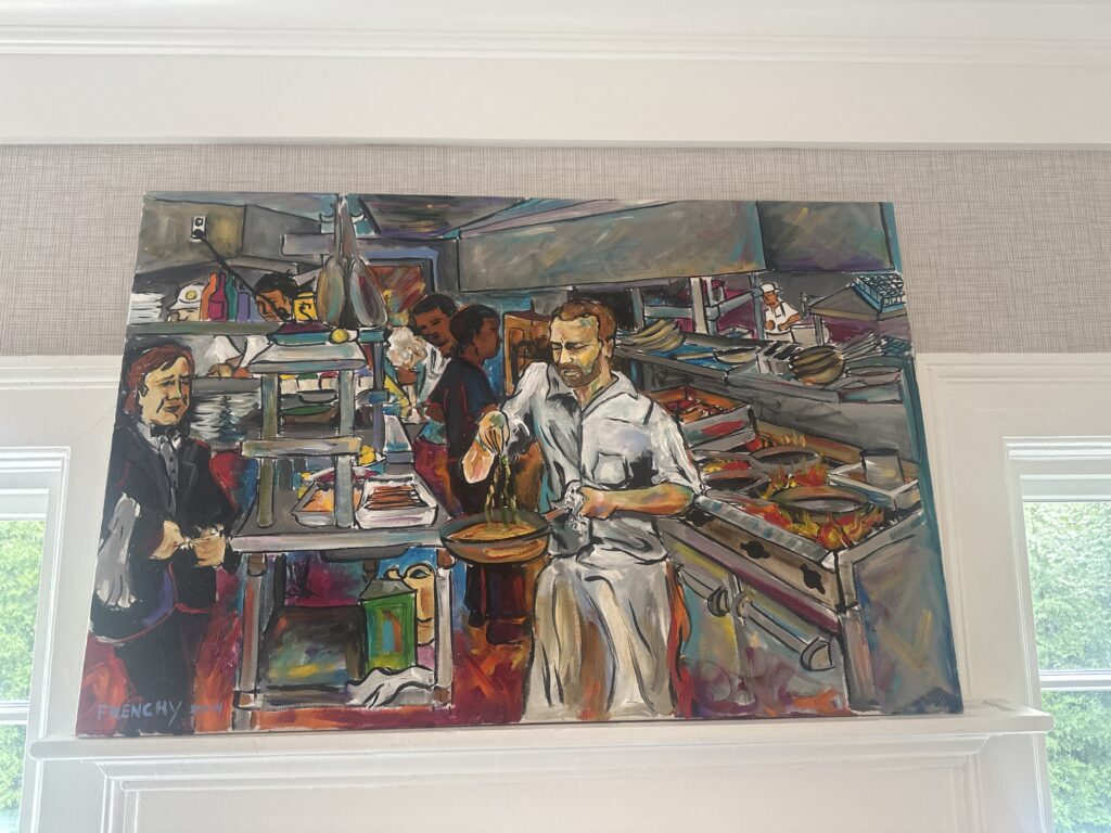 A Frenchy painting displayed by a collector in Mountain Lakes