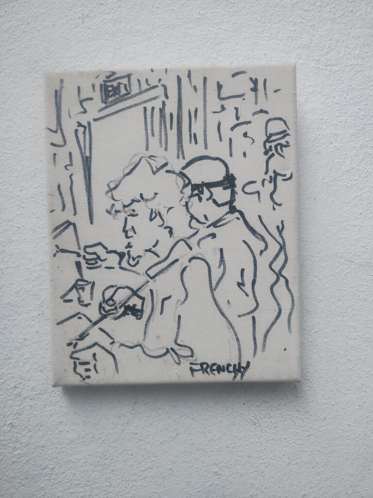 A Frenchy painting displayed by a collector in San Miguel de Allende