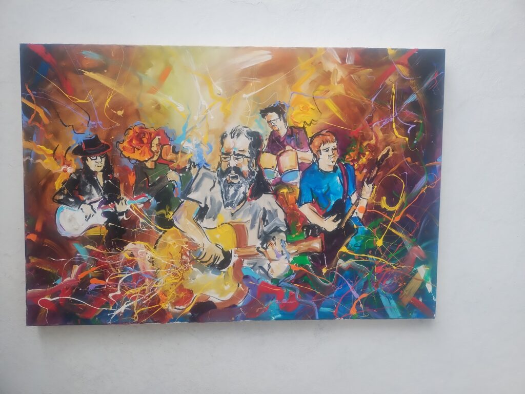 A Frenchy painting displayed by a collector in San Miguel de Allende