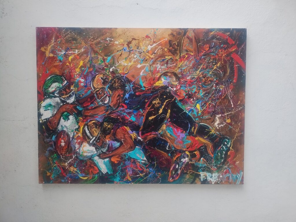 A Frenchy painting displayed by a collector in San Miguel de A llende