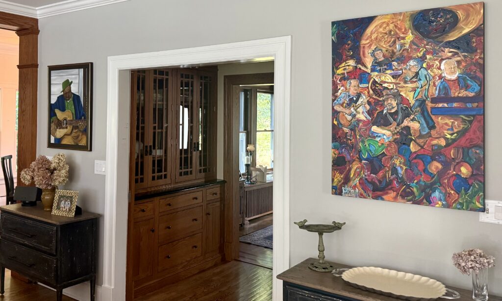 A Frenchy painting displayed by a collector in Mountain Lakes
